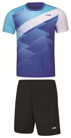 Herren Wettkampf-Dress SPEED (Set aus Shirt und Shorts) blau + schwarz - AATS007-4. 3XL = XXL EU